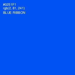 #0251F1 - Blue Ribbon Color Image