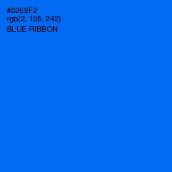 #0269F2 - Blue Ribbon Color Image