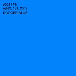 #0283FB - Dodger Blue Color Image