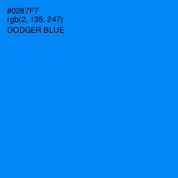 #0287F7 - Dodger Blue Color Image