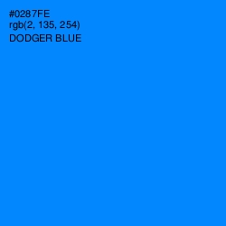 #0287FE - Dodger Blue Color Image