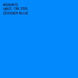 #028AFD - Dodger Blue Color Image