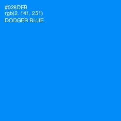 #028DFB - Dodger Blue Color Image