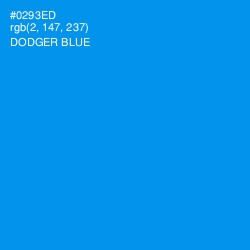 #0293ED - Dodger Blue Color Image