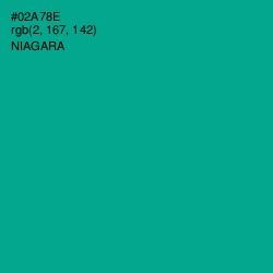 #02A78E - Niagara Color Image