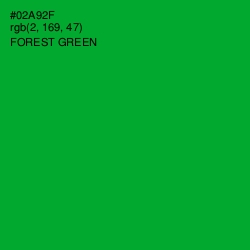 #02A92F - Forest Green Color Image
