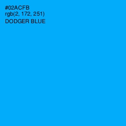 #02ACFB - Dodger Blue Color Image