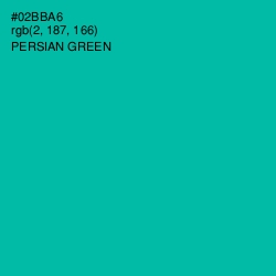 #02BBA6 - Persian Green Color Image
