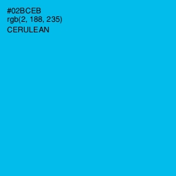 #02BCEB - Cerulean Color Image