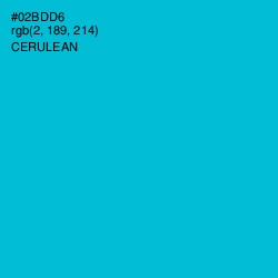 #02BDD6 - Cerulean Color Image