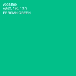 #02BE89 - Persian Green Color Image