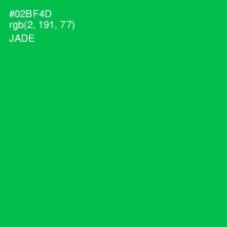 #02BF4D - Jade Color Image