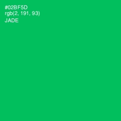 #02BF5D - Jade Color Image