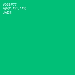 #02BF77 - Jade Color Image