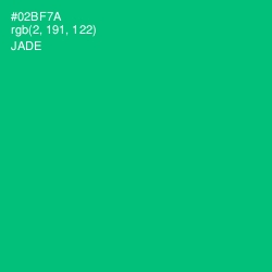 #02BF7A - Jade Color Image