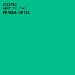 #02BF8C - Persian Green Color Image