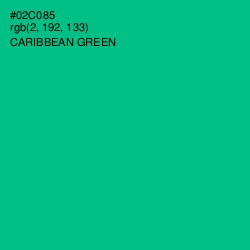 #02C085 - Caribbean Green Color Image