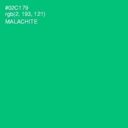 #02C179 - Malachite Color Image