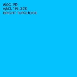 #02C1FD - Bright Turquoise Color Image