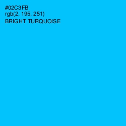 #02C3FB - Bright Turquoise Color Image