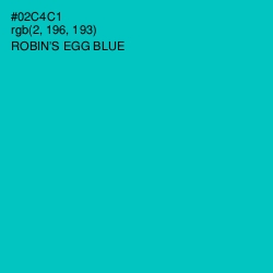 #02C4C1 - Robin's Egg Blue Color Image