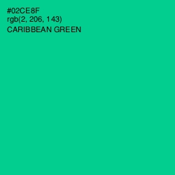 #02CE8F - Caribbean Green Color Image