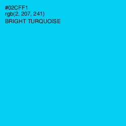 #02CFF1 - Bright Turquoise Color Image