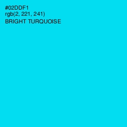 #02DDF1 - Bright Turquoise Color Image