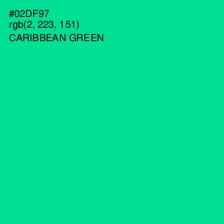 #02DF97 - Caribbean Green Color Image