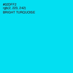 #02DFF2 - Bright Turquoise Color Image