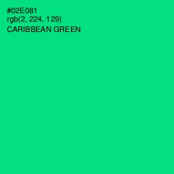 #02E081 - Caribbean Green Color Image