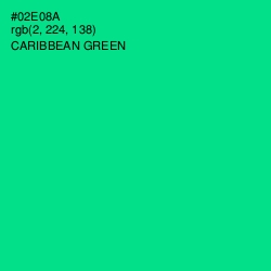 #02E08A - Caribbean Green Color Image