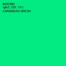 #02EB83 - Caribbean Green Color Image