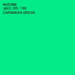 #02EB88 - Caribbean Green Color Image