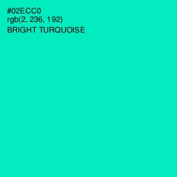 #02ECC0 - Bright Turquoise Color Image