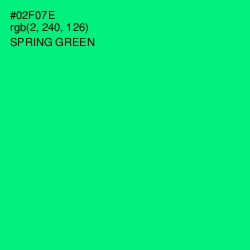 #02F07E - Spring Green Color Image