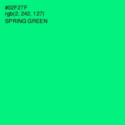 #02F27F - Spring Green Color Image