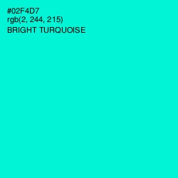 #02F4D7 - Bright Turquoise Color Image