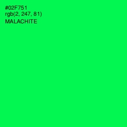 #02F751 - Malachite Color Image