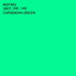 #02F892 - Caribbean Green Color Image