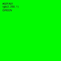 #02FA01 - Green Color Image