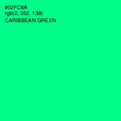 #02FC8A - Caribbean Green Color Image