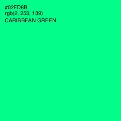 #02FD8B - Caribbean Green Color Image