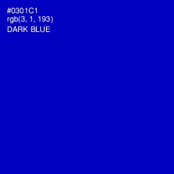 #0301C1 - Dark Blue Color Image