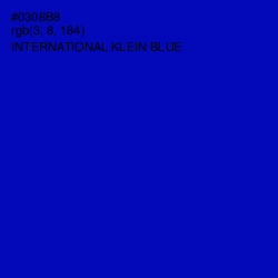 #0308B8 - International Klein Blue Color Image