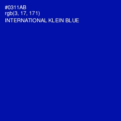 #0311AB - International Klein Blue Color Image