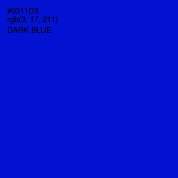 #0311D3 - Dark Blue Color Image