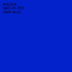 #0322CB - Dark Blue Color Image