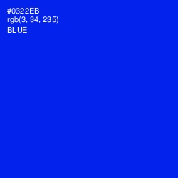 #0322EB - Blue Color Image