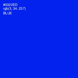 #0322ED - Blue Color Image